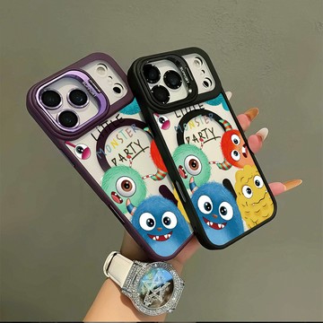 小怪獸家族 翻蓋護鏡支架 iPhone 13 Pro Max 12 11 pro i11 i12 磁吸無線充 手機殼