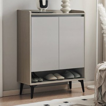 文創集 喬恩卡2.7尺二門雙色鞋櫃-80x32x103cm免組