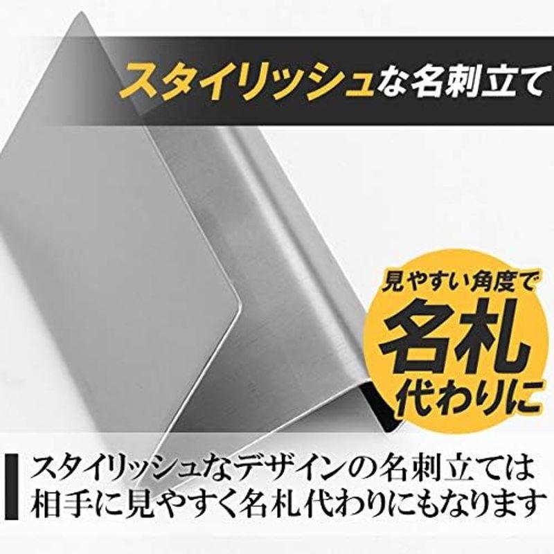 HAMILO カードスタンド 卓上 名刺立て ステンレス製 ショップカード 美容室 見やすい角度