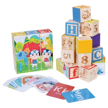 KCFriends 紙卡字母塊套裝  無毒水性漆  字母學習卡  52pcs組合式配件  1組