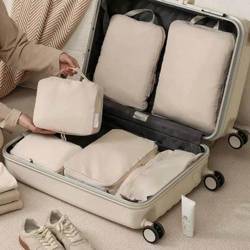 FIFIOO FIFIOO 杏屋家居  絲柔質感行旅行收納六件組