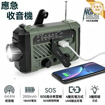 【防災應急必備】太陽能收音機 應急燈 手電筒 手搖發電 多功能裝備 便攜戶外 露營徒步 家用防災 停電急救