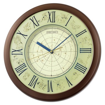 SEIKO 精工 十二星座 兩段式自動燈光 指針式掛鐘 QHA013B_SK045