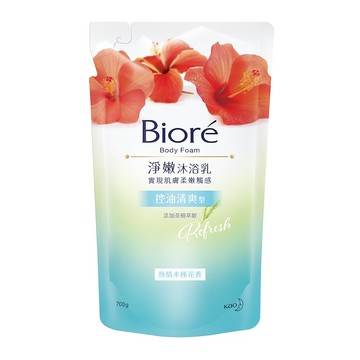 [家速配]Biore淨嫩沐浴乳補充包-熱情木槿花香-700g