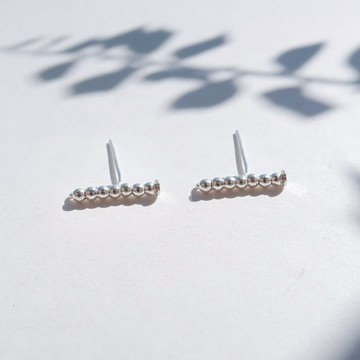 925純銀 平行光點 輕耳飾 耳環 或 耳夾