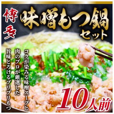 ふるさと納税 田川市 2024年2月発送開始『定期便』博多味噌もつ鍋　10人前セット(田川市)全6回