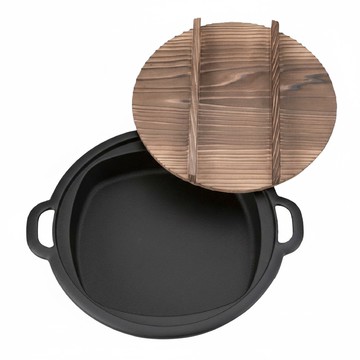 IWACHU 岩鑄 壽喜燒餃子鍋附木蓋 日本製 鐵製  24cm  1個