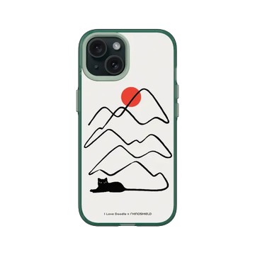 iPhone 15 JellyTint 憂墨綠 - ilovedoodle (Lim Heng Swee) - Cat Landscape - Tail 貓咪尾巴