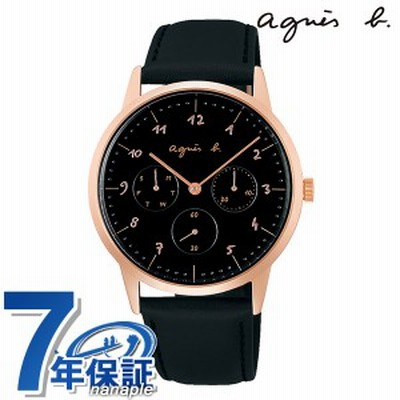 【時計ケース付】 アニエスベー マルチェロ 日本製 クオーツ メンズ 腕時計 FBRT969 agnes b. ブラック