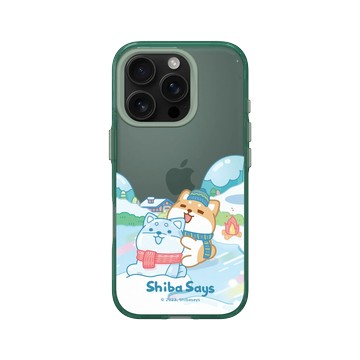 iPhone 16 Pro Clear 憂墨綠 - 柴語錄 Shiba Says - 一起玩雪吧!