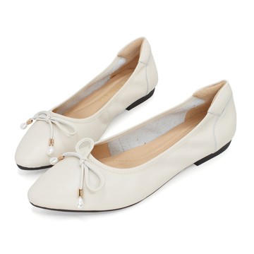 Marni 唯美浪漫真皮蝴蝶結低跟娃娃鞋