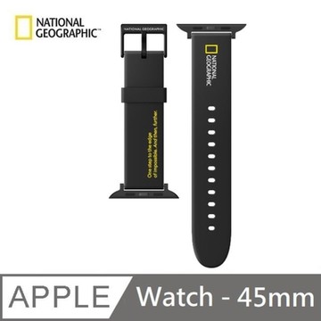 National Geographic 國家地理 Apple Watch 矽膠錶帶 45mm - 黑色