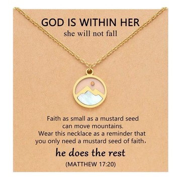 新年禮物｜送給你對神GOD基督信仰的好朋友 鈦鋼信心移山項鏈｜三色/附上經文卡祝福 聖誕耶穌 身心靈保守平安