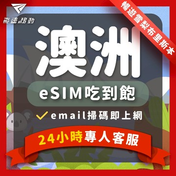 【飛速移動】澳洲eSIM 三小時內發貨 免開通 吃到飽 5~30天 5G/4G高速 雪梨 布里斯本 澳洲網卡 esim