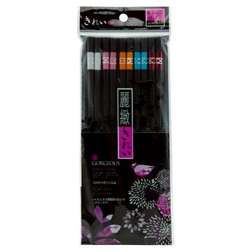 Kiyodo 螺紋中接筷 24cm 5雙  5雙筷子  1組  黑色