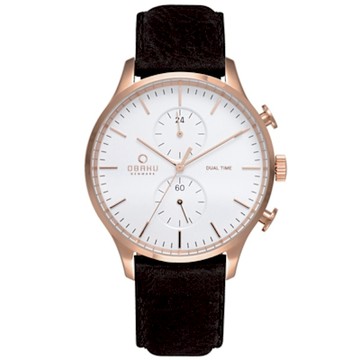 OBAKU 蛻變規則時尚皮帶錶-V196GUVWRB-42mm