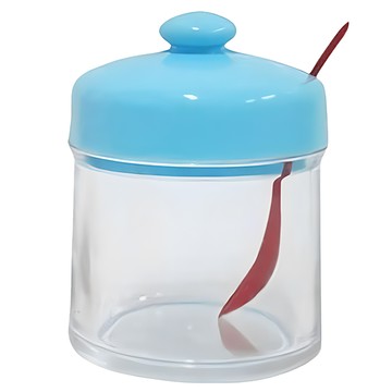 其他 小甜甜調味盒 顏色隨機 附勺子 密封防潮 透明可視 廚房調味收納好幫手  170ml  1個