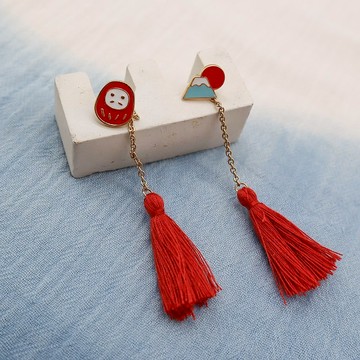 【富士山】耀眼的曙光 達摩富士山日出 日本流蘇耳環