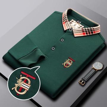 襯衣領品牌男裝衫廣州產地長袖t恤秋天春秋季男土體恤爸爸打底衫