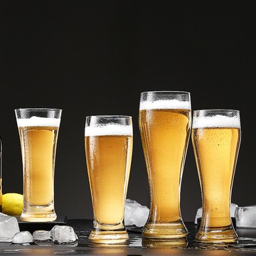 小麥啤酒杯2只網紅玻璃扎啤杯德國精釀啤酒杯大號酒吧KTV酒杯套裝