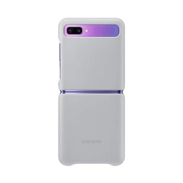 SAMSUNG Galaxy Z Flip 皮革背蓋 銀