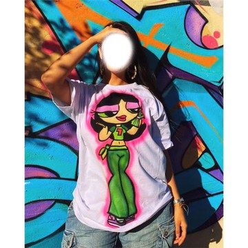 Comic毛毛Buttercup飛天小女警The Powerpuff Girls 短袖amekaji