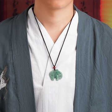 項鍊 翡翠項鍊 小象墜飾項鍊 玉石項鍊 吊墜項鍊 飾品 玉項鍊 吉祥物 609