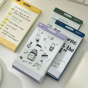 ✅【臺灣出貨】可撕拍紙本學生用草稿本便籤網格備忘記事本ins風加厚空白筆記本