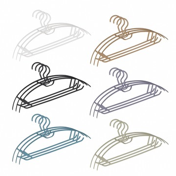 【IDEA】莫蘭迪半弧形無痕防滑疊掛晾曬衣架/三角衣架/掛衣架/吊衣架(60入)藍色