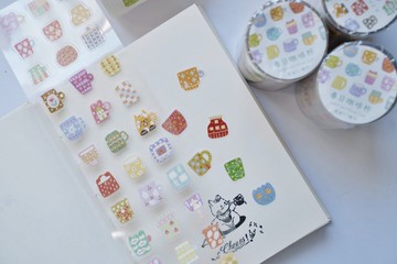 春日咖啡杯 器もの mini 日記デコ PET 和紙膠帶 (kiss-cut)