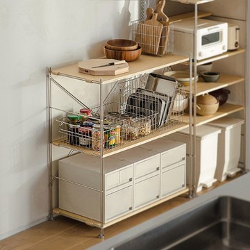 日本霜山 87CM面寬不鏽鋼三層收納置物架-DIY