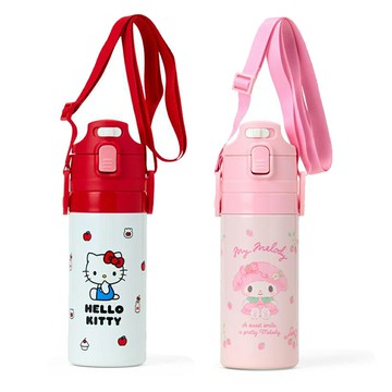 真愛日本 預購 凱蒂貓 kitty 美樂蒂 2WAY 不鏽鋼 保溫冷水壺 保溫瓶 冷水瓶 雙層真空 寬口 KD121