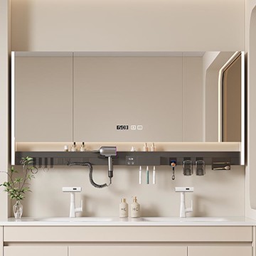 {可打統編 保固一年}定制浴室智能鏡柜單獨掛墻式衛生間多功能收納鏡箱帶燈防霧帶插座