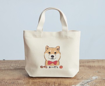 小飯糰 領結柴小鮑柏 純棉小托特包 便當袋