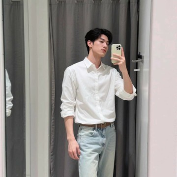 人夫感穿搭白色襯衫男高級感痞帥禁欲系長袖襯衣潮牌西裝內搭寸衫鑫弘-錦衣華服