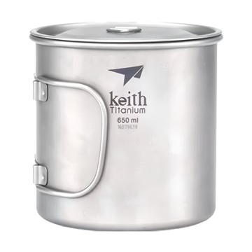 Keith Titanium 鎧斯 純鈦輕量折疊水杯 Ti3208 650ml  鈦色  1個