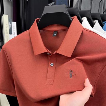 【巴黎精品】現貨+預購 夏季短袖上衣男襯衫高爾夫球衫絲質T恤翻領刺繡-薄款男POLO衫6色a1jw18