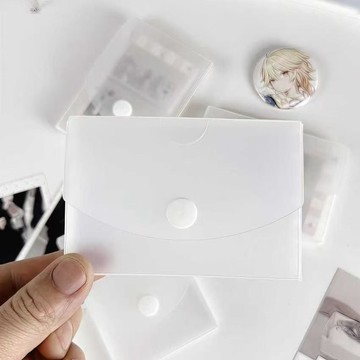 🥇隔日達出💎博主同款透明小卡收納盒按扣多功能收納小卡貼紙手賬防塵收納盒
