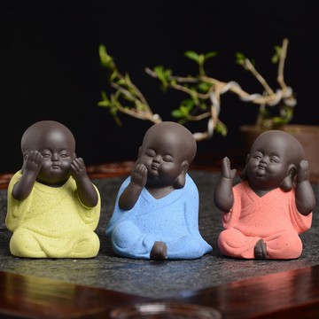 陶福氣 紫砂茶寵擺件 小和尚可養貔貅茶玩紫砂茶具茶道茶盤配件