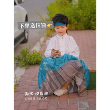 漢服男童馬面裙瑞鶴親子裝母子裝中國風新中式套裝高端小男孩春秋