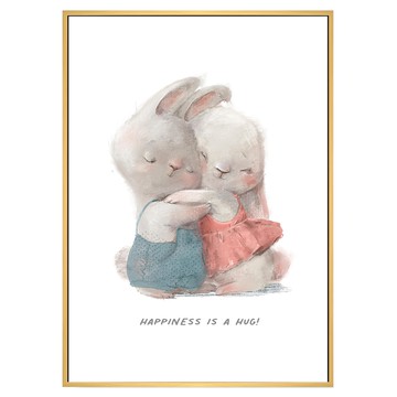 Boluo 菠蘿選畫所 HAPPINESS IS A HUG  30 x 40cm  木色