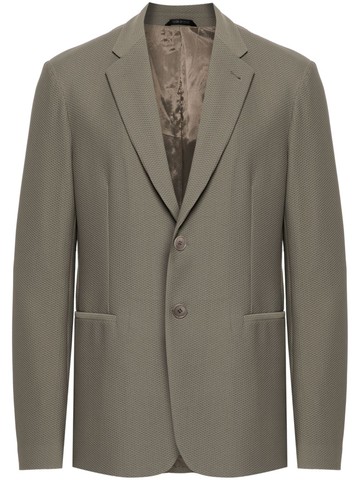 Giorgio Armani - single-breasted mesh blazer - men - Elastane/Elastane/Polyamide/Cupro - 50 - Green