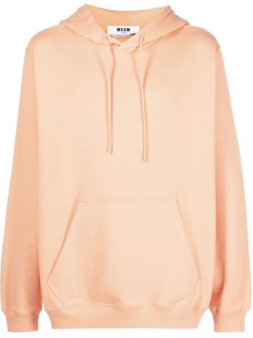MSGM - logo-print hoodie - men - Cotton - XS - Orange