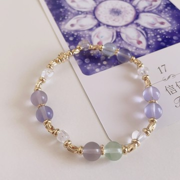 【一抹光Spark】 ✣清冷色調 彩螢石 x 閃靈隨形 設計款 水晶手串
