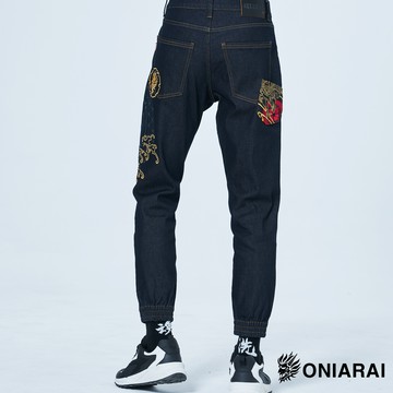 【9折↘結帳2件再88折】大和魂勝戰匠鷹丹寧縮口褲 - BLUE WAY 鬼洗い