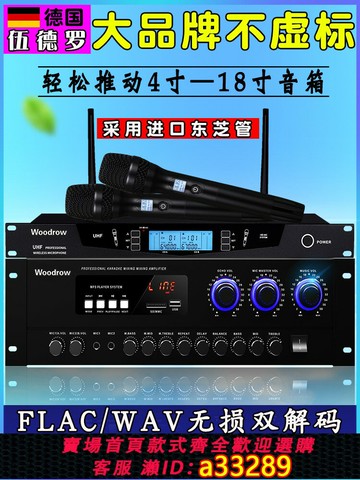 {可打統編 超低價}德國伍德羅家用專業大功率KTV藍牙AV功放機家庭卡拉OK唱歌專用