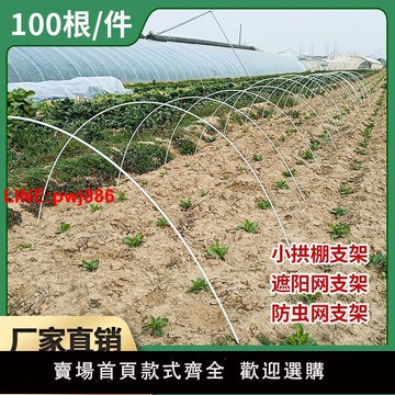{台灣公司 可開發票}100根小拱棚支架拱桿竿大棚內棚套棚骨架玻璃纖維桿地膜園藝農用