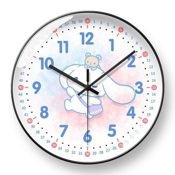 靜音時鐘🎀 玉桂狗掛鐘掛表早教時鐘靜音可愛卡通客廳裝飾家用臥室鐘表兒童房 靜音掛鐘 時鐘