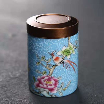 好漂亮的茶葉罐 陶瓷茶葉罐 便攜茶葉罐旅行裝小罐子1入