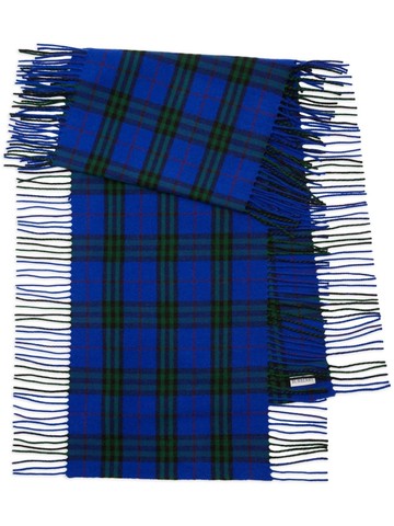 Burberry - check-pattern cashmere scarf - unisex - Cashmere - One Size - Blue